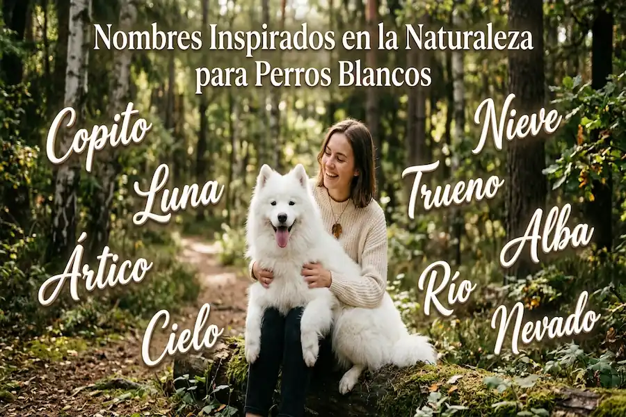 Nombres inspirados en la naturaleza para perros blancos