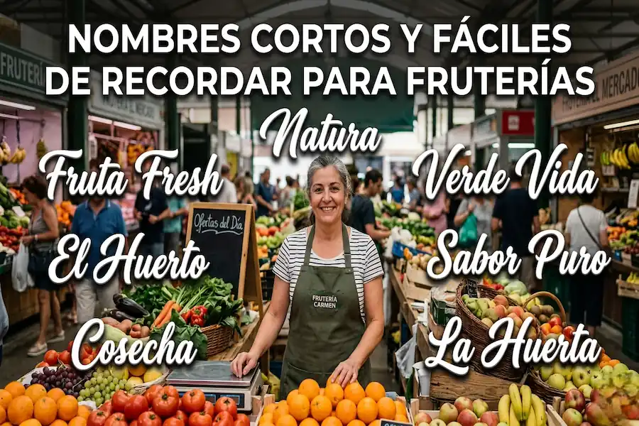 Lista de nombres cortos y fáciles de recordar para fruterías