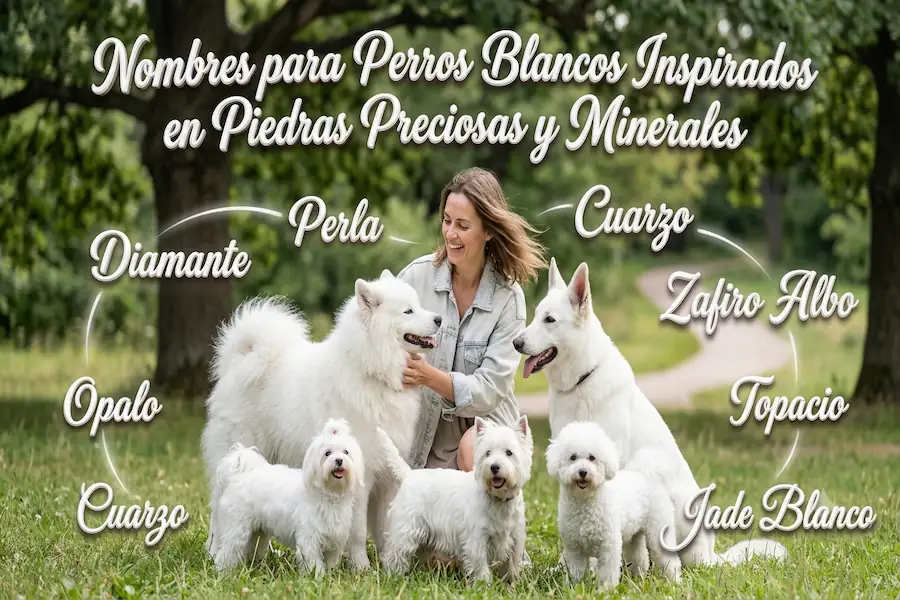 Nombres para perros blancos inspirados en piedras preciosas y minerales