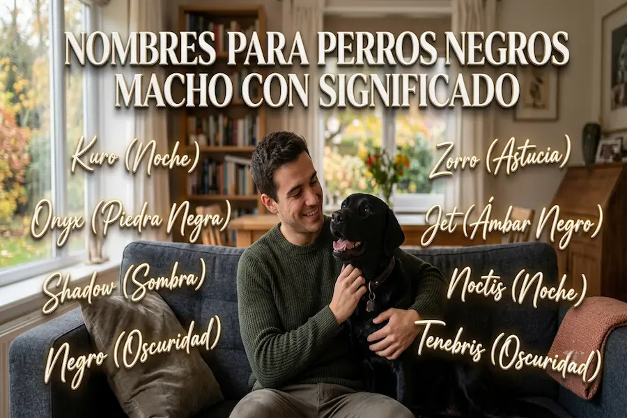 Retrato de un perro negro macho con mirada imponente