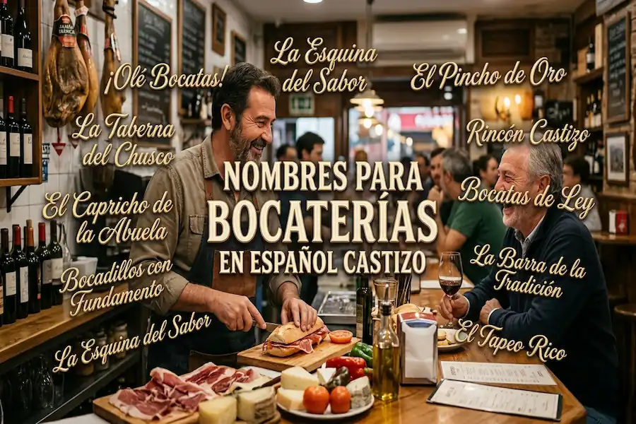 Nombres para bocaterías tradicionales en español castizo