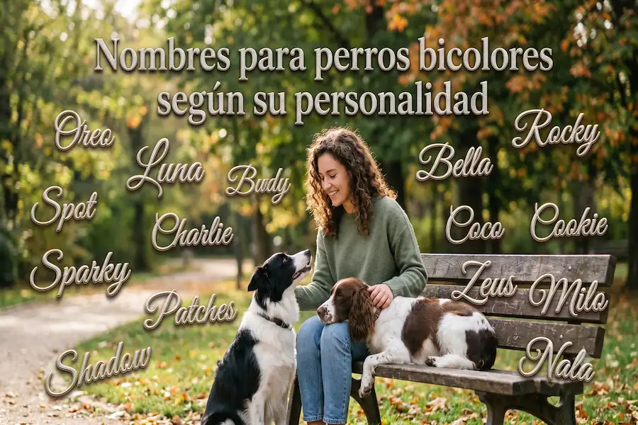 Nombres para perros bicolores según su personalidad Perro bicolor posando