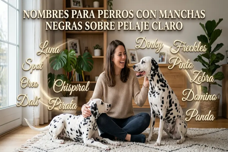 Nombres para perros con manchas negras sobre pelaje claro Perro de pelaje claro con manchas negras