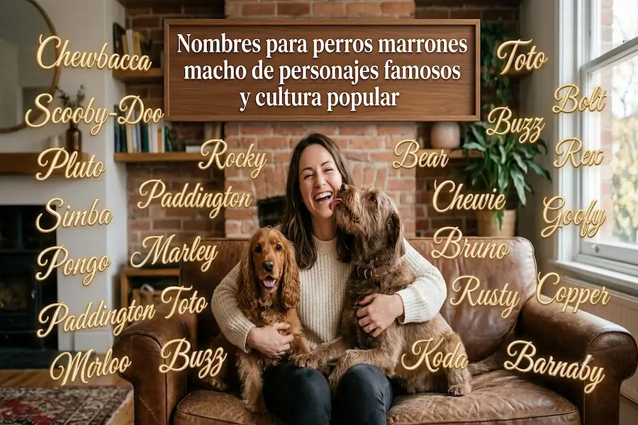 Nombres de cultura popular para perros marrones Nombres para perros marrones macho inspirados en personajes famosos