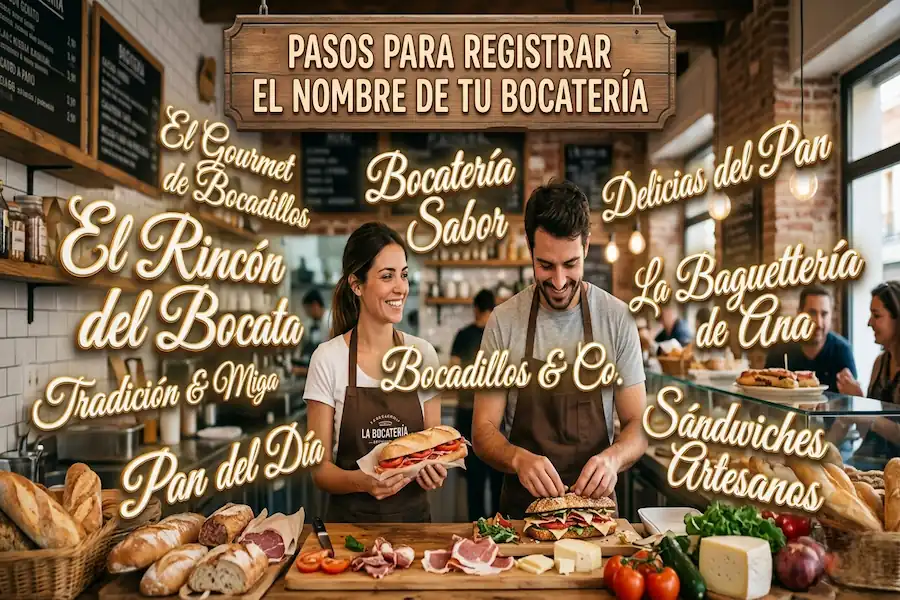 Guía sobre pasos para registrar el nombre de una bocatería