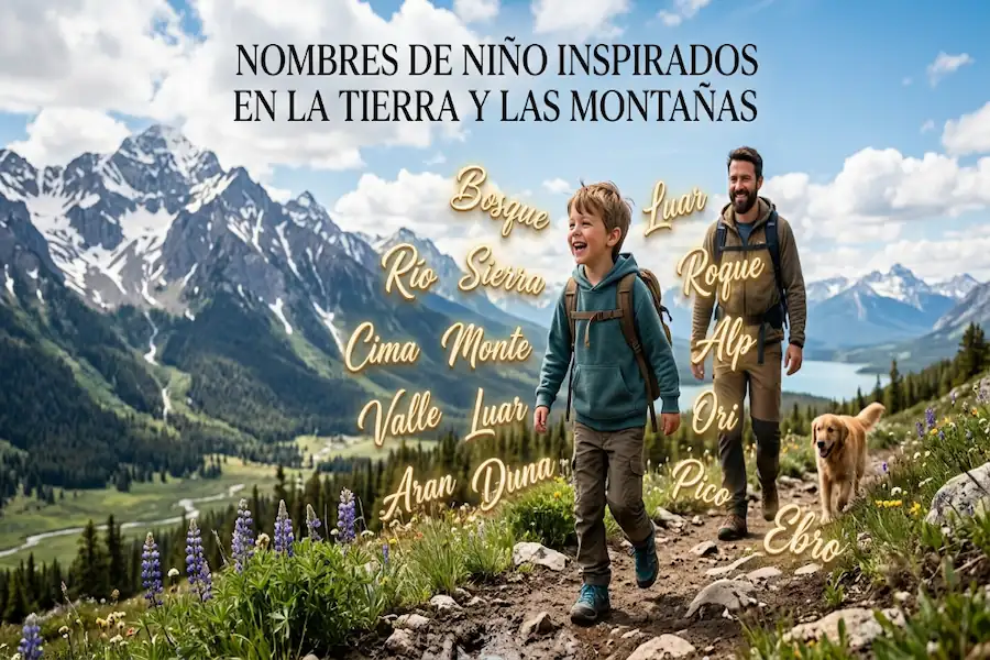 Nombres masculinos inspirados en la tierra y las montañas Imponente cordillera montañosa que representa los nombres de niño inspirados en la tierra, valles y cumbres