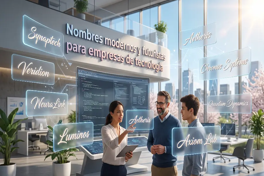 Nombres modernos y futuristas para empresas de tecnología