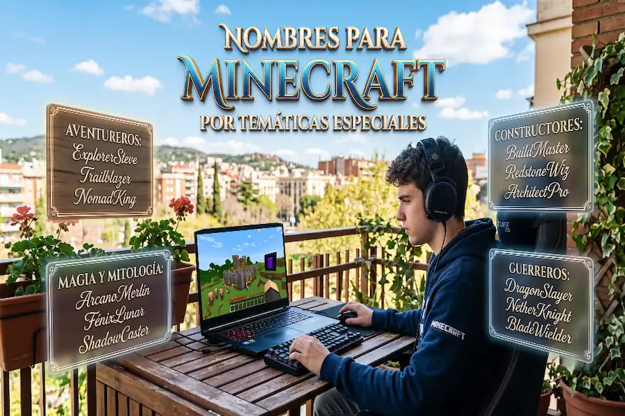 Nombres temáticos especiales para Minecraft Nombres para Minecraft por temáticas especiales como anime, cine y mitología